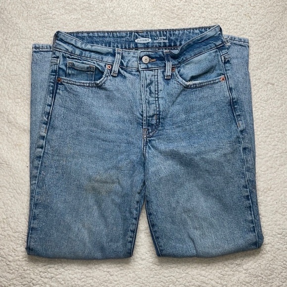Old Navy Jeans Distressed Denim OG Straight High Rise secret slim pockets Size 2 - Picture 4 of 10